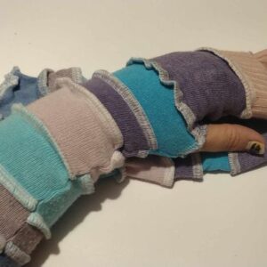 Upcycled Gloves - Beige Teal