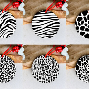 Ceramic Animal Print Christmas Baubles