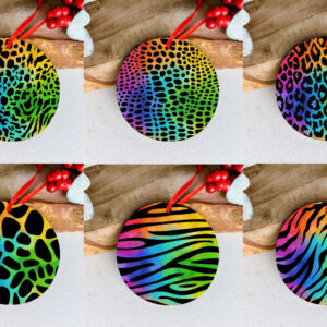 Ceramic Animal Print Christmas Baubles