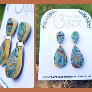 "Earth" Double Droplet Earrings