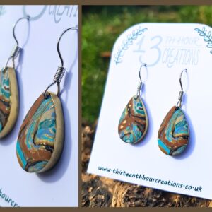 "Earth" Single Droplet Earrings