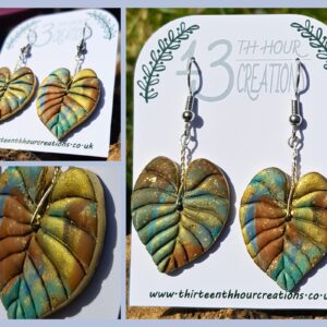"Earth" Monstera Leaf Earrings