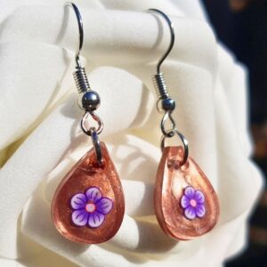 gold resin droplet earrings