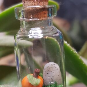 Cute Mini Tombstone and pumpkin in a Jar